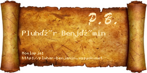 Pluhár Benjámin névjegykártya